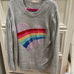 JCrew sequin heart sweater